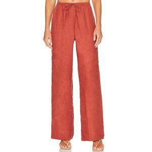 Faithfull The Brand 'Le Pacifique' Brown Linen Pants Size M